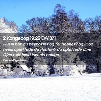 Picture 02 - 2 Kongebog 19:22 DA1871 - Hvem har du bespottet og forhaanet? og imod hvem - Bible Verse Picture