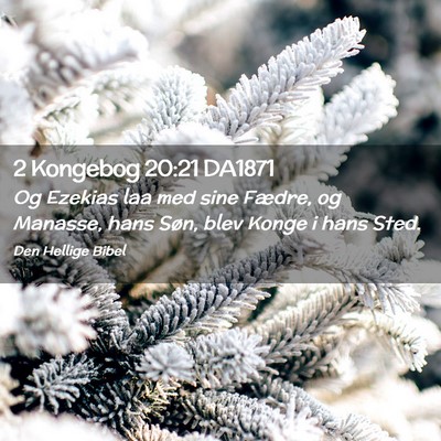 Picture 02 - 2 Kongebog 20:21 DA1871 - Og Ezekias laa med sine Fædre, og Manasse, hans - Bible Verse Picture