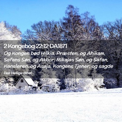 Picture 02 - 2 Kongebog 22:12 DA1871 - Og Kongen bød Hilkia, Præsten, og Ahikam, - Bible Verse Picture