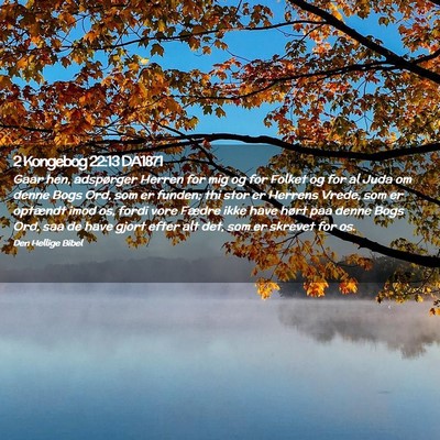 Picture 02 - 2 Kongebog 22:13 DA1871 - Gaar hen, adspørger Herren for mig og for Folket - Bible Verse Picture