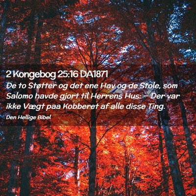 Picture 02 - 2 Kongebog 25:16 DA1871 - De to Støtter og det ene Hav og de Stole, som - Bible Verse Picture