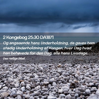 Picture 02 - 2 Kongebog 25:30 DA1871 - Og angaaende hans Underholdning, da gaves ham - Bible Verse Picture