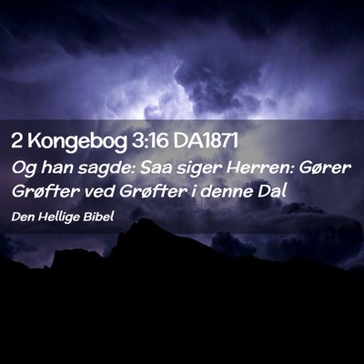 Picture 02 - 2 Kongebog 3:16 DA1871 - Og han sagde: Saa siger Herren: Gører Grøfter - Bible Verse Picture