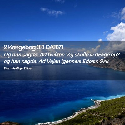 Picture 02 - 2 Kongebog 3:8 DA1871 - Og han sagde: Ad hvilken Vej skulle vi drage op? - Bible Verse Picture