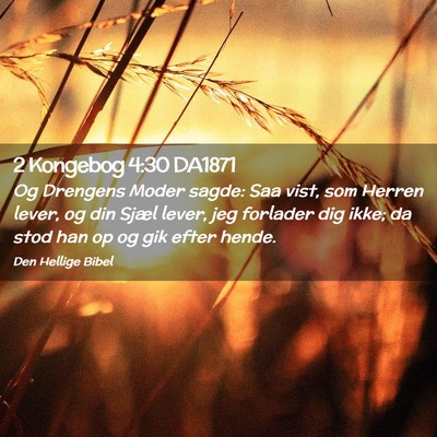 Picture 02 - 2 Kongebog 4:30 DA1871 - Og Drengens Moder sagde: Saa vist, som Herren - Bible Verse Picture