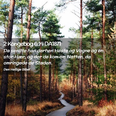 Picture 02 - 2 Kongebog 6:14 DA1871 - Da sendte han derhen Heste og Vogne og en stor - Bible Verse Picture