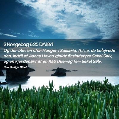 Picture 02 - 2 Kongebog 6:25 DA1871 - Og der blev en stor Hunger i Samaria, thi se, de - Bible Verse Picture