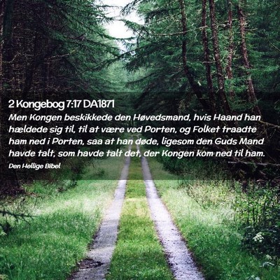 Picture 02 - 2 Kongebog 7:17 DA1871 - Men Kongen beskikkede den Høvedsmand, hvis Haand - Bible Verse Picture