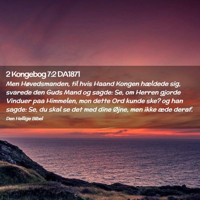 Picture 02 - 2 Kongebog 7:2 DA1871 - Men Høvedsmanden, til hvis Haand Kongen hældede - Bible Verse Picture