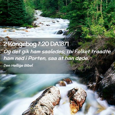 Picture 02 - 2 Kongebog 7:20 DA1871 - Og det gik ham saaledes; thi Folket traadte ham - Bible Verse Picture