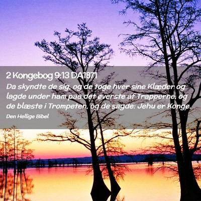Picture 02 - 2 Kongebog 9:13 DA1871 - Da skyndte de sig, og de toge hver sine Klæder - Bible Verse Picture