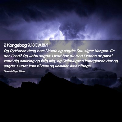 Picture 02 - 2 Kongebog 9:18 DA1871 - Og Rytteren drog ham i Møde og sagde: Saa siger - Bible Verse Picture