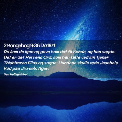 Picture 02 - 2 Kongebog 9:36 DA1871 - Da kom de igen og gave ham det til Kende, og han - Bible Verse Picture
