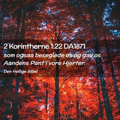 Picture 02 - 2 Korintherne 1:22 DA1871 - som ogsaa beseglede os og gav os Aandens Pant i - Bible Verse Picture
