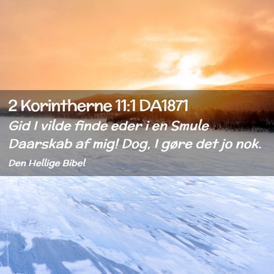 Picture 02 - 2 Korintherne 11:1 DA1871 - Gid I vilde finde eder i en Smule Daarskab af - Bible Verse Picture