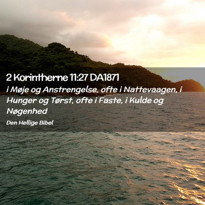 Picture 02 - 2 Korintherne 11:27 DA1871 - i Møje og Anstrengelse, ofte i Nattevaagen, i - Bible Verse Picture