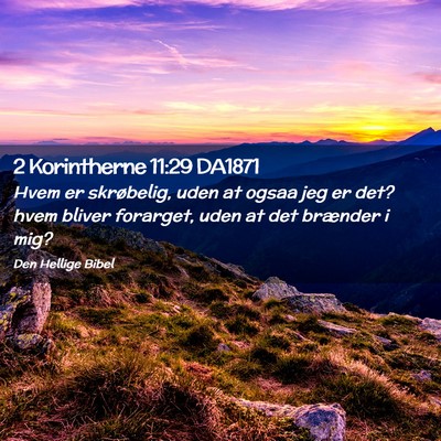 Picture 02 - 2 Korintherne 11:29 DA1871 - Hvem er skrøbelig, uden at ogsaa jeg er det? - Bible Verse Picture