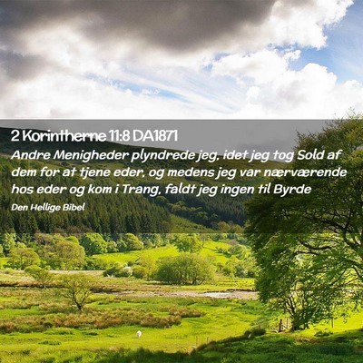 Picture 02 - 2 Korintherne 11:8 DA1871 - Andre Menigheder plyndrede jeg, idet jeg tog Sold - Bible Verse Picture