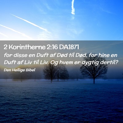 Picture 02 - 2 Korintherne 2:16 DA1871 - for disse en Duft af Død til Død, for hine en - Bible Verse Picture