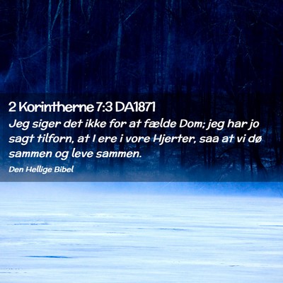 Picture 02 - 2 Korintherne 7:3 DA1871 - Jeg siger det ikke for at fælde Dom; jeg har jo - Bible Verse Picture