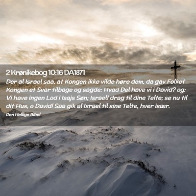 Picture 02 - 2 Krønikebog 10:16 DA1871 - Der al Israel saa, at Kongen ikke vilde høre - Bible Verse Picture