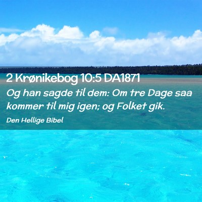 Picture 02 - 2 Krønikebog 10:5 DA1871 - Og han sagde til dem: Om tre Dage saa kommer til - Bible Verse Picture