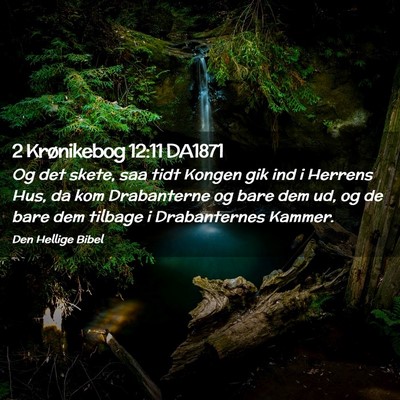 Picture 02 - 2 Krønikebog 12:11 DA1871 - Og det skete, saa tidt Kongen gik ind i Herrens - Bible Verse Picture