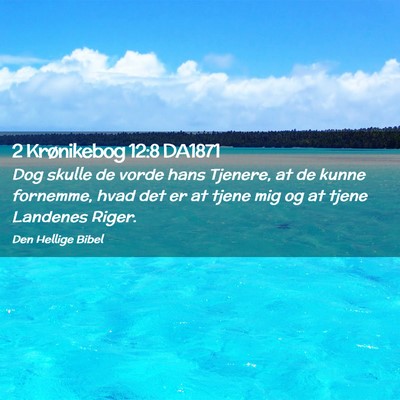 Picture 02 - 2 Krønikebog 12:8 DA1871 - Dog skulle de vorde hans Tjenere, at de kunne - Bible Verse Picture
