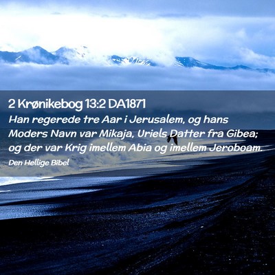 Picture 02 - 2 Krønikebog 13:2 DA1871 - Han regerede tre Aar i Jerusalem, og hans Moders - Bible Verse Picture