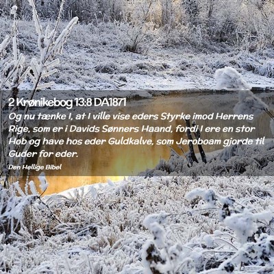 Picture 02 - 2 Krønikebog 13:8 DA1871 - Og nu tænke I, at I ville vise eders Styrke imod - Bible Verse Picture