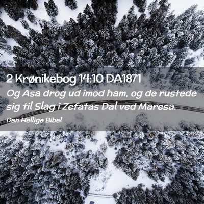Picture 02 - 2 Krønikebog 14:10 DA1871 - Og Asa drog ud imod ham, og de rustede sig til - Bible Verse Picture