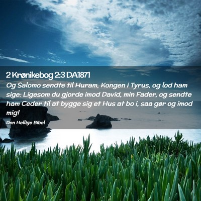 Picture 02 - 2 Krønikebog 2:3 DA1871 - Og Salomo sendte til Huram, Kongen i Tyrus, og - Bible Verse Picture