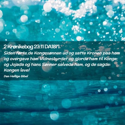 Picture 02 - 2 Krønikebog 23:11 DA1871 - Siden førte de Kongesønnen ud og satte Kronen - Bible Verse Picture