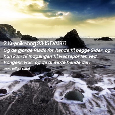 Picture 02 - 2 Krønikebog 23:15 DA1871 - Og de gjorde Plads for hende til begge Sider, og - Bible Verse Picture
