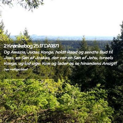 Picture 02 - 2 Krønikebog 25:17 DA1871 - Og Amazia, Judas Konge, holdt Raad og sendte Bud - Bible Verse Picture