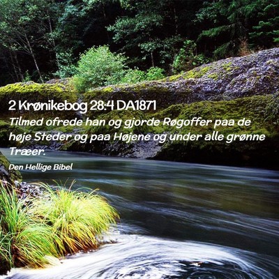 Picture 02 - 2 Krønikebog 28:4 DA1871 - Tilmed ofrede han og gjorde Røgoffer paa de - Bible Verse Picture