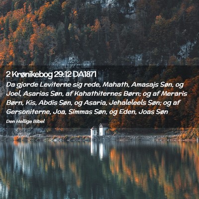 Picture 02 - 2 Krønikebog 29:12 DA1871 - Da gjorde Leviterne sig rede, Mahath, Amasajs - Bible Verse Picture