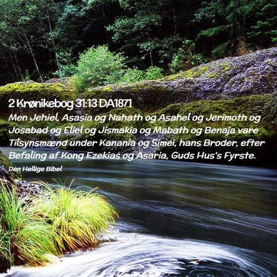 Picture 02 - 2 Krønikebog 31:13 DA1871 - Men Jehiel, Asasia og Nahath og Asahel og - Bible Verse Picture