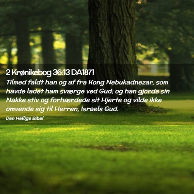 Picture 02 - 2 Krønikebog 36:13 DA1871 - Tilmed faldt han og af fra Kong Nebukadnezar, som - Bible Verse Picture