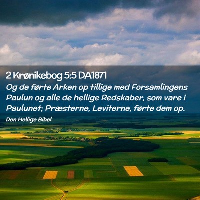 Picture 02 - 2 Krønikebog 5:5 DA1871 - Og de førte Arken op tillige med Forsamlingens - Bible Verse Picture
