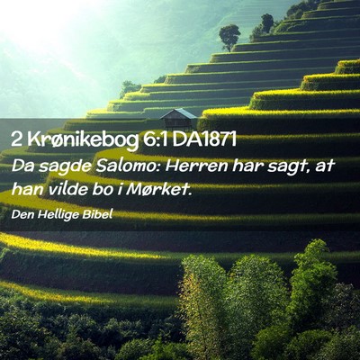Picture 02 - 2 Krønikebog 6:1 DA1871 - Da sagde Salomo: Herren har sagt, at han vilde bo - Bible Verse Picture