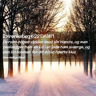 Picture 02 - 2 Krønikebog 6:22 DA1871 - Dersom nogen synder imod sin Næste, og man - Bible Verse Picture