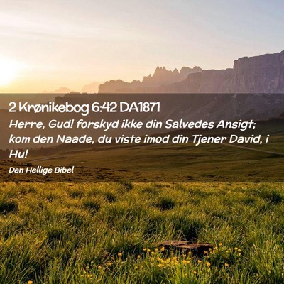 Picture 02 - 2 Krønikebog 6:42 DA1871 - Herre, Gud! forskyd ikke din Salvedes Ansigt; kom - Bible Verse Picture