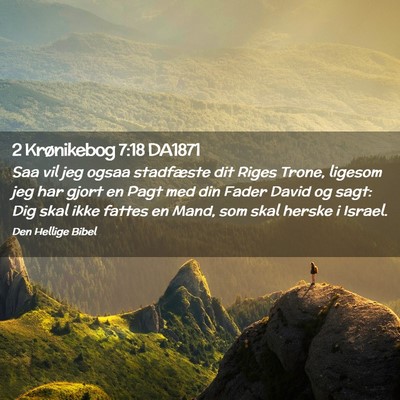 Picture 02 - 2 Krønikebog 7:18 DA1871 - Saa vil jeg ogsaa stadfæste dit Riges Trone, - Bible Verse Picture