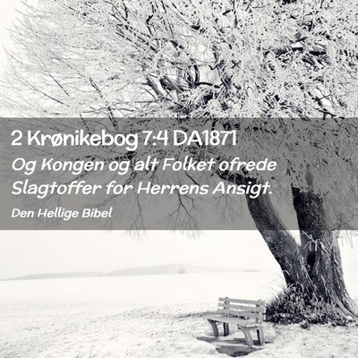 Picture 02 - 2 Krønikebog 7:4 DA1871 - Og Kongen og alt Folket ofrede Slagtoffer for - Bible Verse Picture