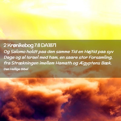 Picture 02 - 2 Krønikebog 7:8 DA1871 - Og Salomo holdt paa den samme Tid en Højtid paa - Bible Verse Picture