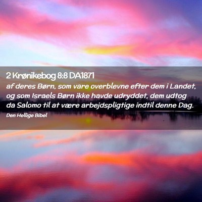 Picture 02 - 2 Krønikebog 8:8 DA1871 - af deres Børn, som vare overblevne efter dem i - Bible Verse Picture