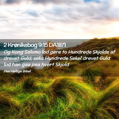 Picture 02 - 2 Krønikebog 9:15 DA1871 - Og Kong Salomo lod gøre to Hundrede Skjolde af - Bible Verse Picture