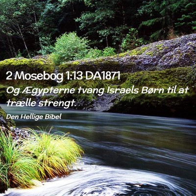 Picture 02 - 2 Mosebog 1:13 DA1871 - Og Ægypterne tvang Israels Børn til at trælle - Bible Verse Picture