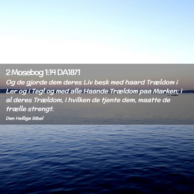 Picture 02 - 2 Mosebog 1:14 DA1871 - Og de gjorde dem deres Liv besk med haard - Bible Verse Picture